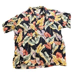 Vintage Hawaiian Pineapple Juice Mens Anthurium Shirt Classic Floral‎ Mens Large